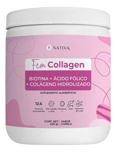 Colágeno Hidrolizado Puro Con Biotina Y Ácido Fólico Belleza