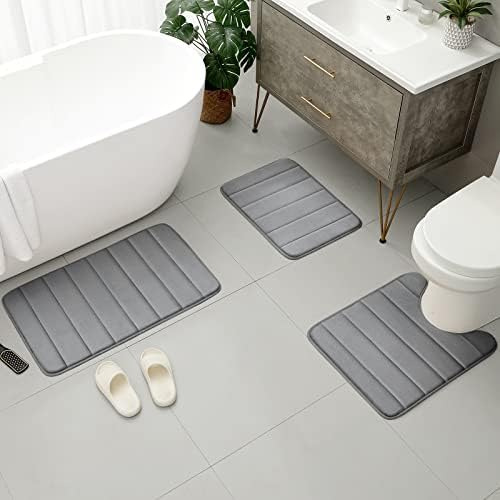 Bysure Juego De Alfombras De Baño De Espuma Viscoelástica Gr