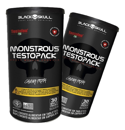 Combo: 2x Testopack Monstrous - Black Skull - Promoção !
