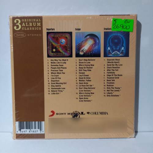 Journey Original Album Classics 3cd Nuevo Eu Musicovinyl