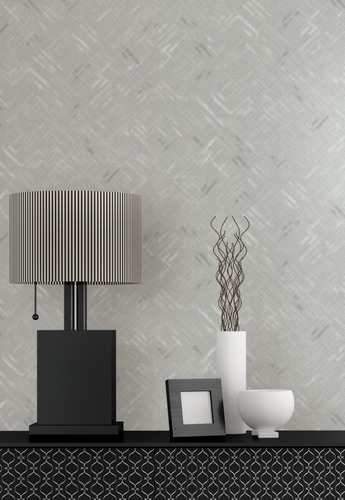 Imagen 1 de 2 de Papel Tapiz Tv0207 Figura Textura Moderno Gris Plata 3d