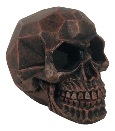 Crânio Caveira Skull Geometrico Grande Decorativo Resina