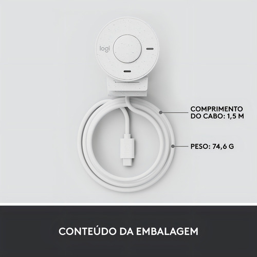 Cámara web blanca Full HD Logitech Brio 300