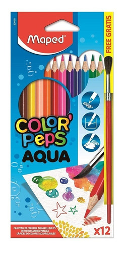 Lápices De Colores Acuarelables Maped Color Peps X 12colores