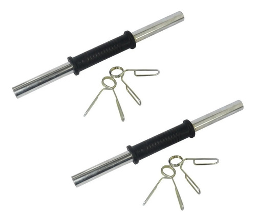 Mancuernas Macizas Con Topes Ø25mm X 40 Cm Cromadas X 2 U.