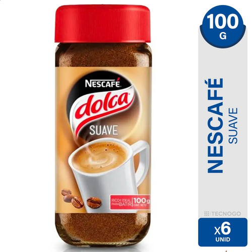 Nescafe Dolca Suave Cafe Instantaneo 100g Pack X6 Unidades 