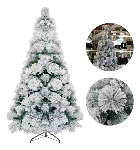 Árvore Natal Luxo Pinheiro Flocada Cacto 1,20m Com 90 Galhos Nevada
