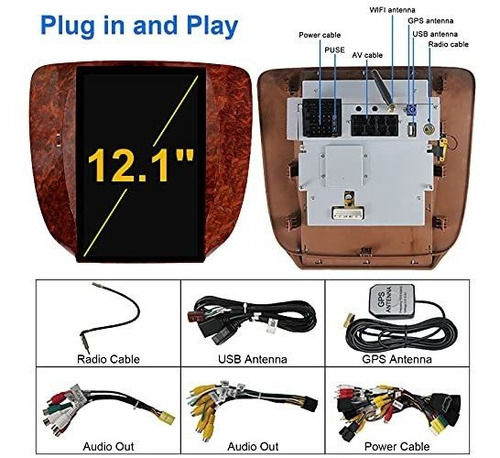 Pantalla Ips 12.1 Android 9.0 Estereo Vehiculo Para Gmc