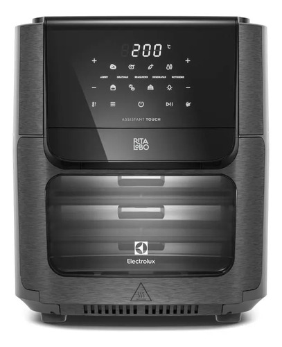 Air Fryer Forno 5 em 1 12L 1700W Digital Espeto Giratório 2 Bandejas Antiaderentes 10 funções 7 Receitas aviso sonoro Fritadeira Elétrica...