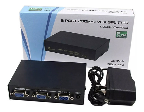 Splitter Hd 1x2 Vga 200mhz Multiplicador Monitor Tv 