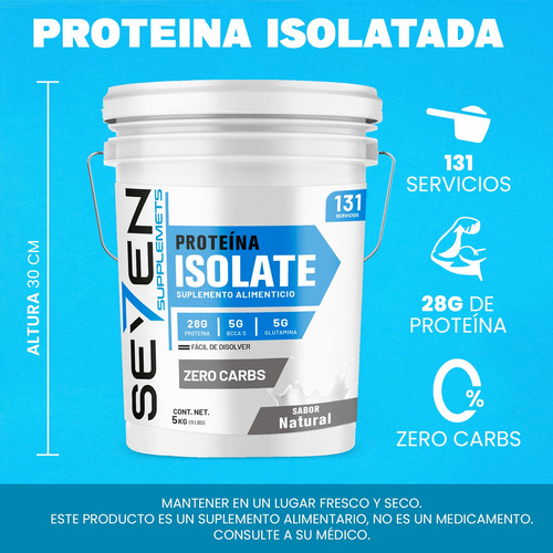 Proteína Isolate Seven 5 Kg Varios Sabores Natural