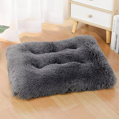 Cama Alfombra Felpuda Relajante Antiestres Mascota 90cms