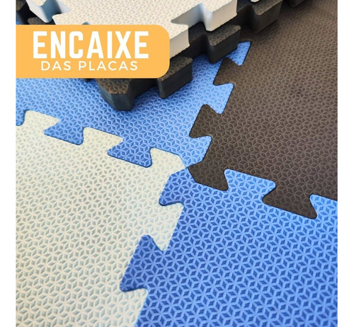 Kit 06 Und Tapete Eva Tatame Azul Infantil 50x50 10mm Treino