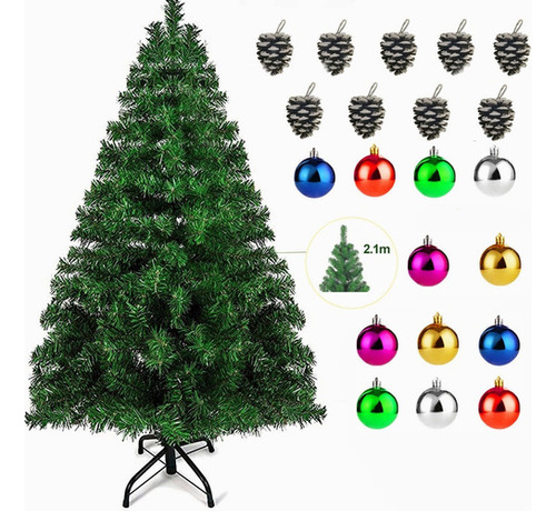Árbol de navidad tradicional Genérica Árboles de Navidad 2.1m Verde de 2.1m verde