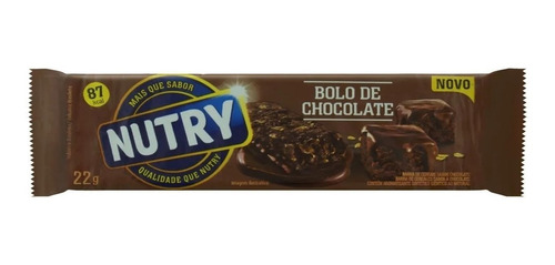 Barra De Cereal Bolo De Chocolate Nutry Pacote 22g