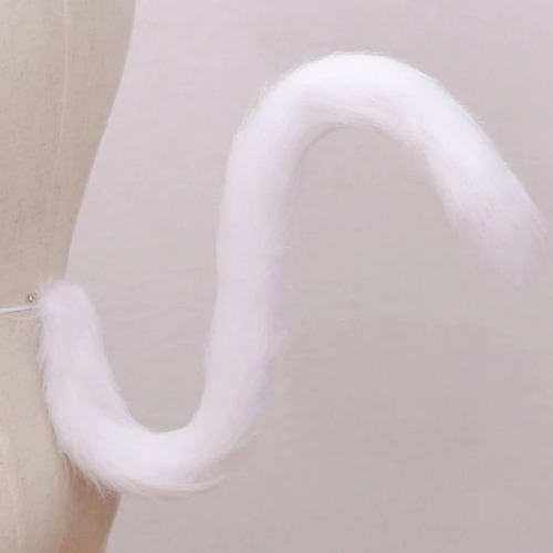 Imagen 1 de 1 de Cola De Gato Blanca  - Disfraz Cosplay