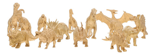 Maqueta De Dinosaurio Dorada Para Magdalenas, 14 Unidades