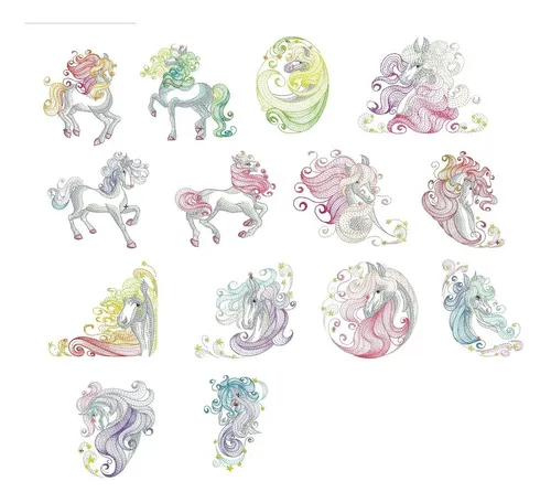 comprar Diseño D Matrices P\u002F Maquinas Bordadoras Caballos Coloridos 