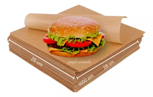 PAPEL DOBLE PARA CARNE DE HAMBURGUESA. 1000 HOJAS – papelithomx