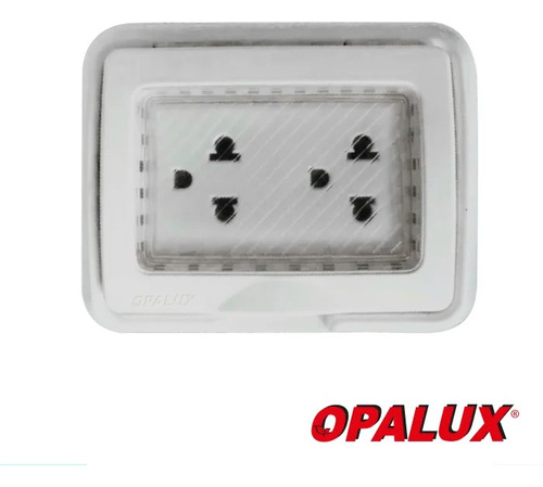 Tomacorriente Doble Universal Con Tierra Hydrobox Opalux