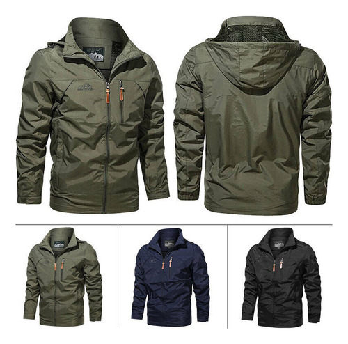 Chamarra Impermeable Con Capucha Transpirable Para Hombre