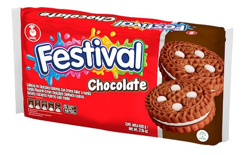 Galleta Festival Chocolate Bolsa 12 Paquetes X 6 Und