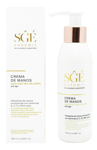 Shagmie Crema De Manos Anti Age Hidratante Vitamina A 3c