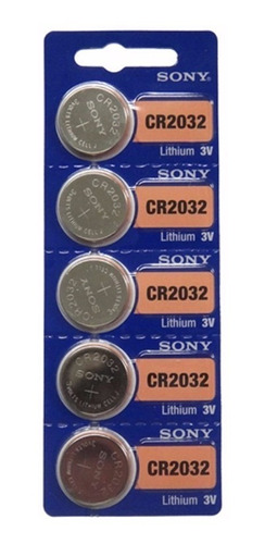 Bateria Lithium Cr2032 3v Sony Cartela C 5 Unidades Plac Mãe