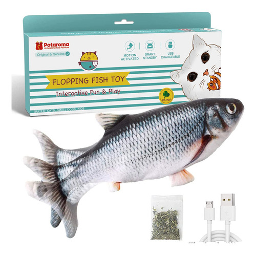 Potaroma Flopping Fish Cat Toy, Juguete Interactivo Para Pec