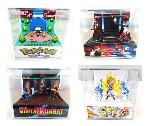 Diorama Cubo 3d - Gotenks - Mortal Kombat - Kof - Snorlax