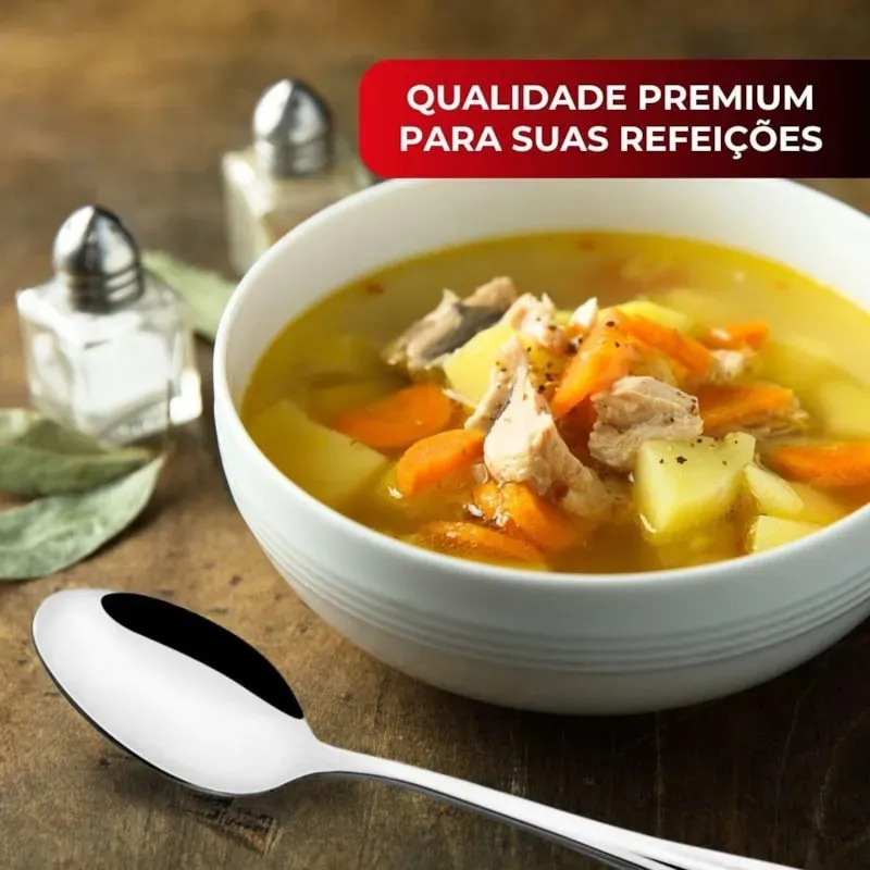 Colher De Mesa Em Aço Chazak Cinza