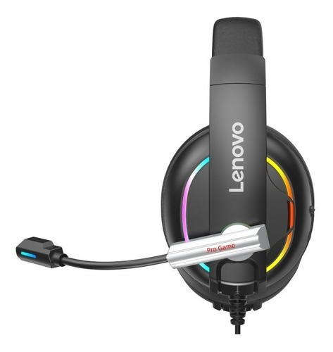 Auriculares Gamer Lenovo Hu75 Con Led Multicolor Color Negro