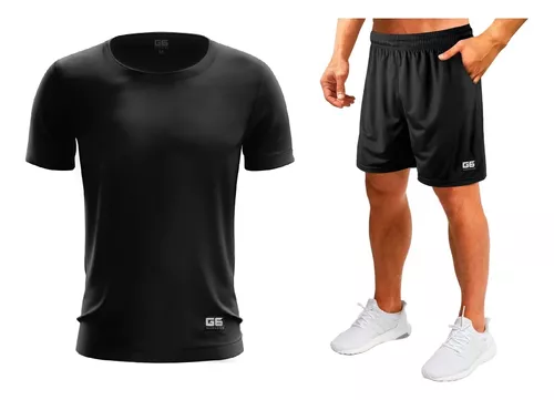 Remera Hombre Mas Short Con Bolsillos. Conjunto Padel Tenis