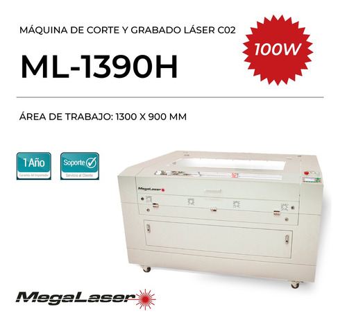 Máquina Láser Co2 Ml1390h 100w 1300x900mm Corte Grabado Cnc