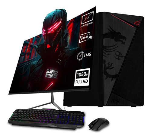 Xtreme Pc Gaming Msi Geforce Rtx 3050 Amd Ryzen 5 5500 16gb Ssd 1tb Monitor 23.8 144hz Wifi