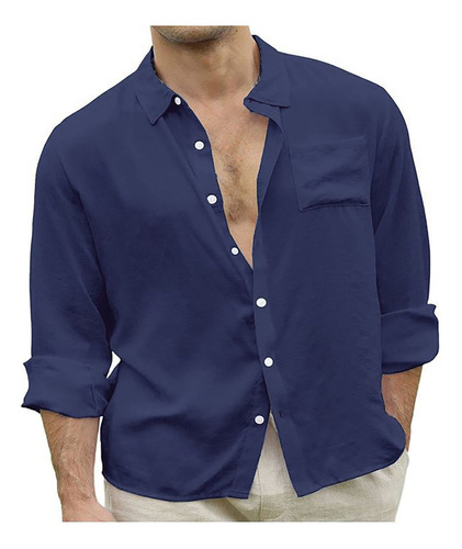 Camisa Para Hombre Con Botones De Primavera, Manga Larga, Cu