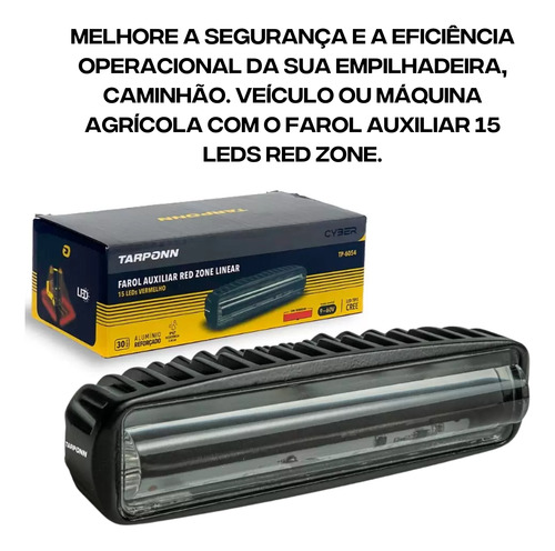 Farol Auxiliar Para Empilhadeiras Super Led Vermelho Tarponn
