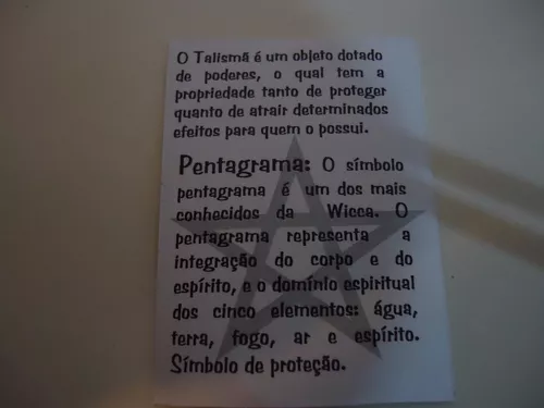 Pentagrama wicca - Espírito, Ar, Terra, Fogo e Água.