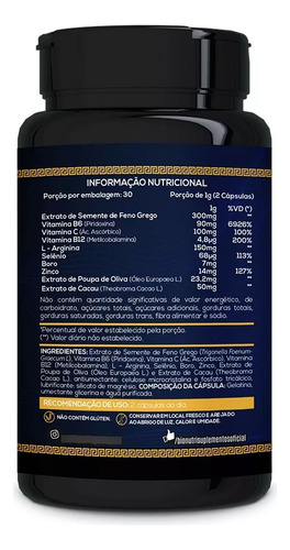 3x Feno Grego Com Boro,vitaminas E Minerais 120caps Bionutri