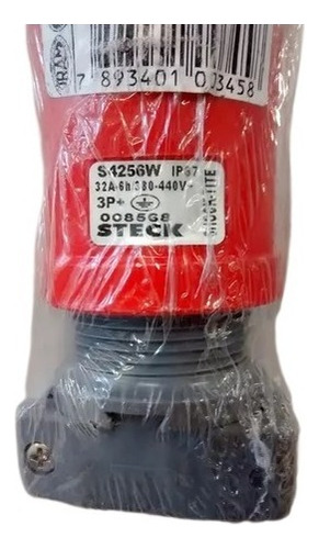 Acoplamento S4256w 3p+t 32a 440v Steck Cor Vermelho