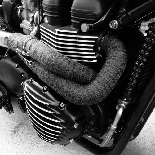Cinta Aislante Termica X10mts Escape Negra Moto +4 Precintos
