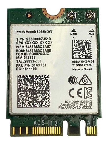 Intel Wireless-ac Dual Band 8265ngw Bt4.2 Dell 8f3y8 08f3y8