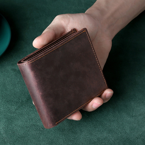 Cartera De Piel Auténtica Para Hombre, Cartera De Uso .