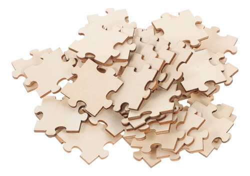 100pcs Blank Puzzle Pieces Unfinished Wood Puzzle Color Your