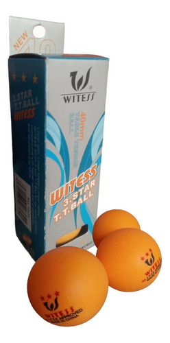 Set Bola Ping Pong Witess X 3 40mm 3 Estrellas Bolas