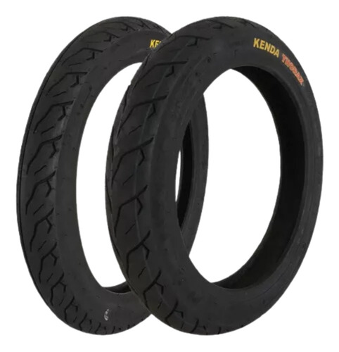 Par Pneu Moto 80/100-18 + 100/80-18 Kenda Thorax Com Camara