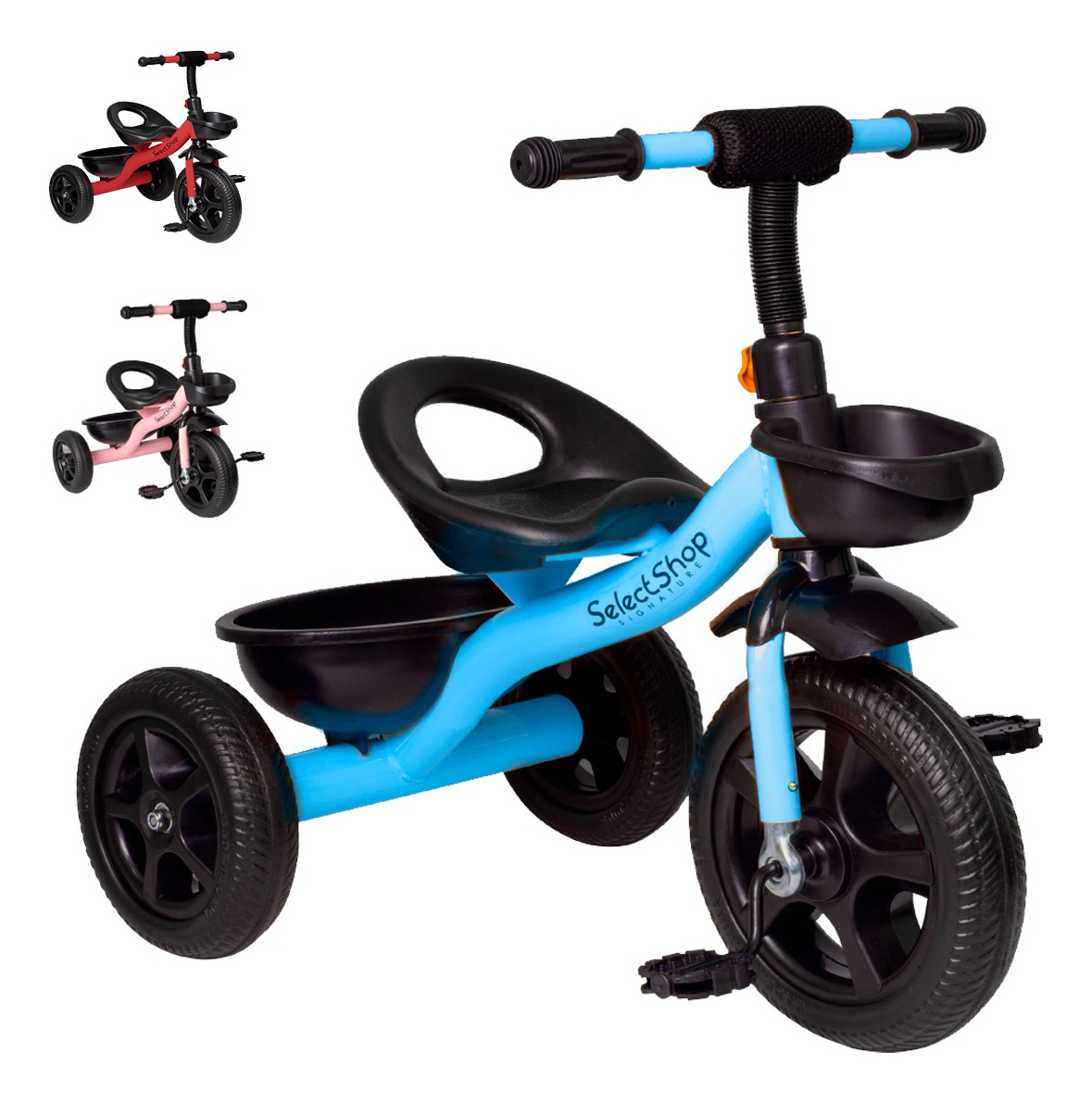 Triciclo Bicicleta Para Niños Infantil Cesta Cajuela Juguete Color Azul
