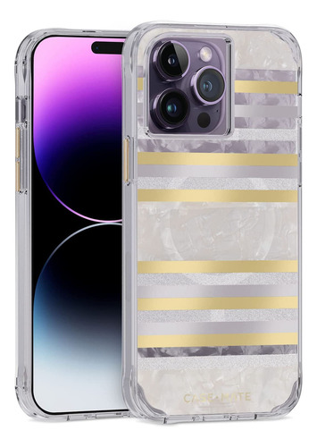Case-mate Funda iPhone 14 Pro Max Rayas De Perlas Protección