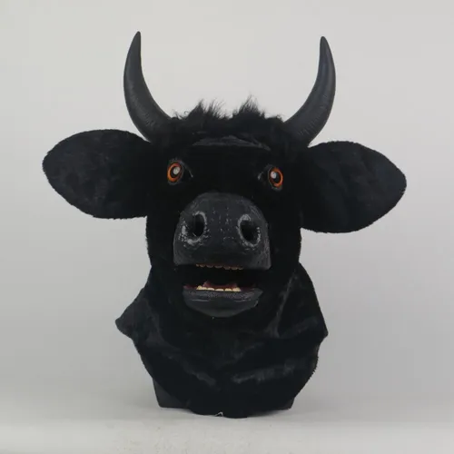 Máscara Facial De Látex Con Forma De Vaca Y Toro, Móvil, Abi