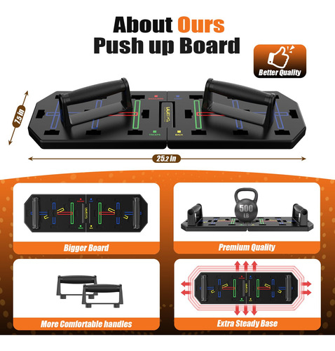 Tabla De Empuje Lalahigh 18 En 1 Con Soportes Abs Singleboard Largo
